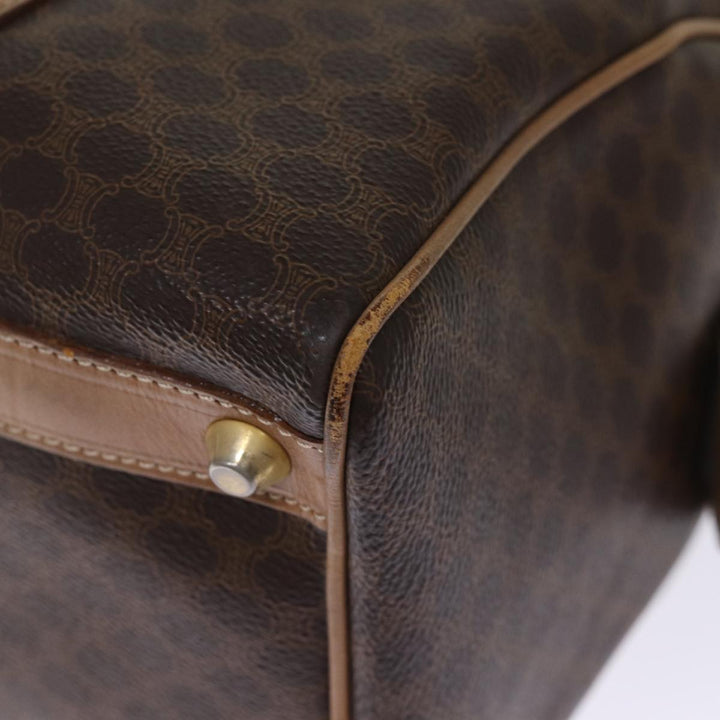 Celine Macadam Canvas Boston Bag PVC Brown Auth 75235
