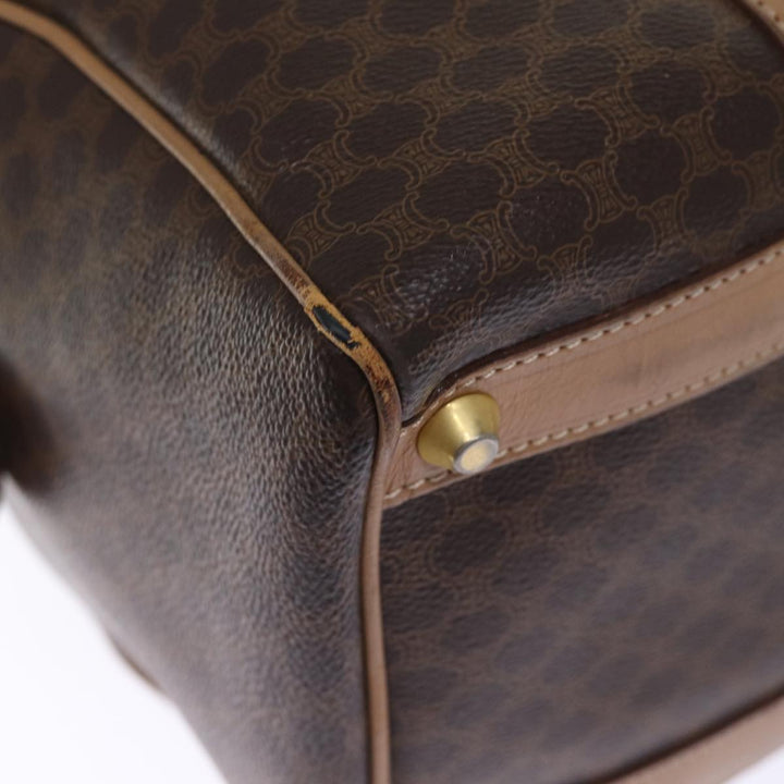 Celine Macadam Canvas Boston Bag PVC Brown Auth 75235