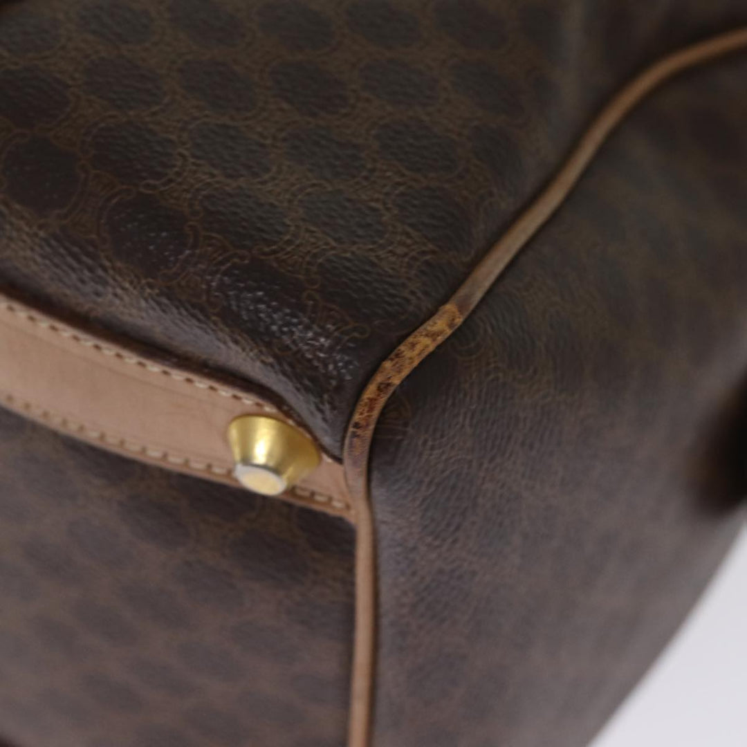 Celine Macadam Canvas Boston Bag PVC Brown Auth 75235