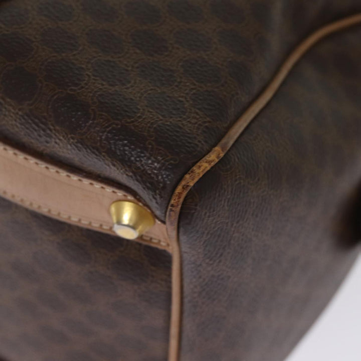 Celine Macadam Canvas Boston Bag PVC Brown Auth 75235