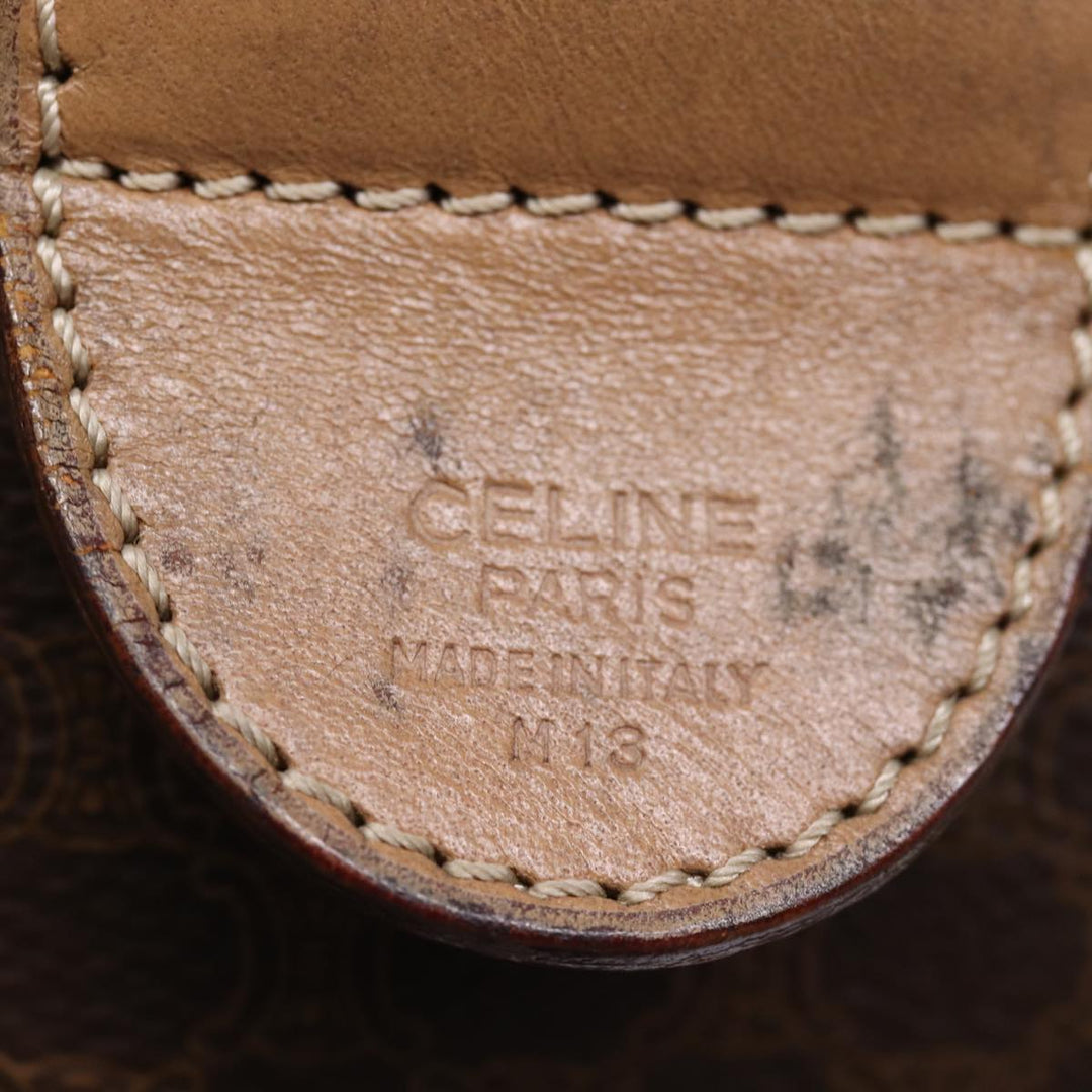 Celine Macadam Canvas Boston Bag PVC Brown Auth 75235