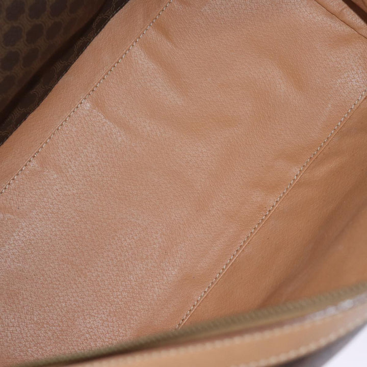 Celine Macadam Canvas Boston Bag PVC Brown Auth 75235