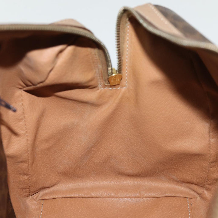 Celine Macadam Canvas Boston Bag PVC Brown Auth 75235
