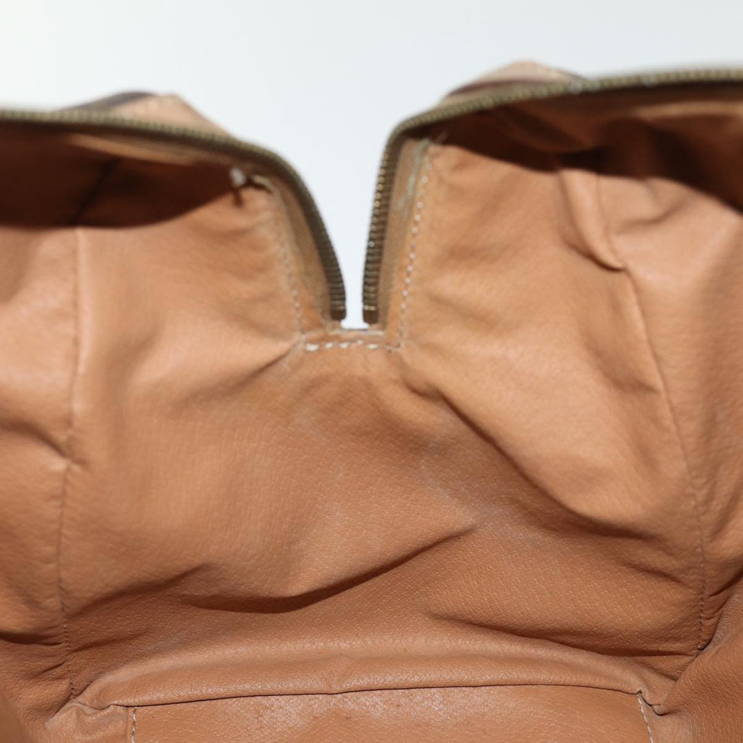 Celine Macadam Canvas Boston Bag PVC Brown Auth 75235