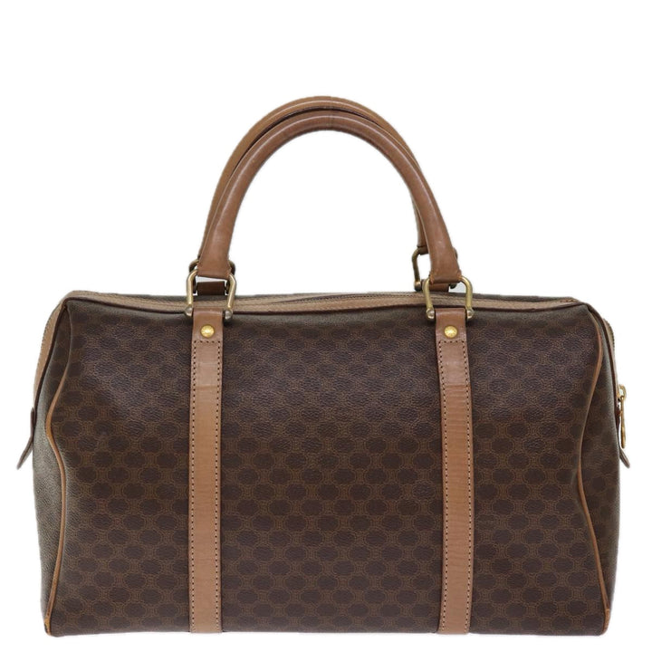 Celine Macadam Canvas Boston Bag PVC Brown Auth 75235