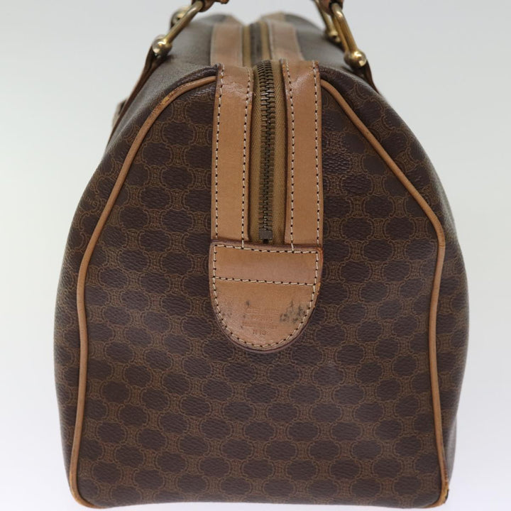 Celine Macadam Canvas Boston Bag PVC Brown Auth 75235