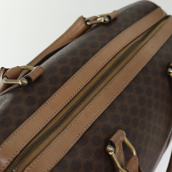 Celine Macadam Canvas Boston Bag PVC Brown Auth 75235