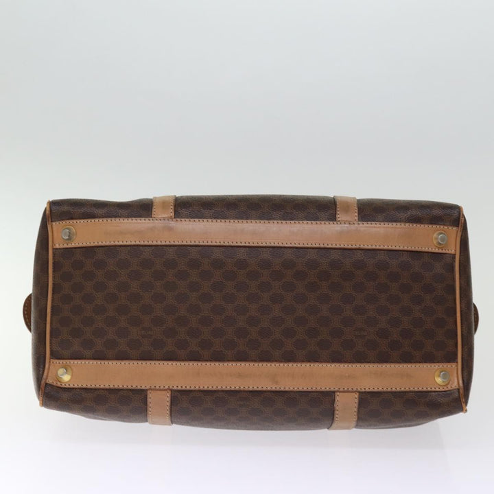 Celine Macadam Canvas Boston Bag PVC Brown Auth 75235