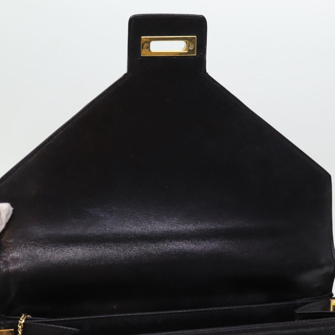 Celine Horse Carriage Shoulder Bag Leather Black Auth 75266