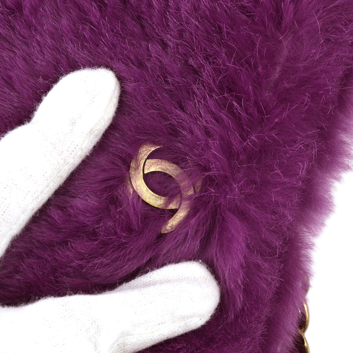 Top Quality Chanel 2000-2001 Purple Fur Chain Shoulder Bag