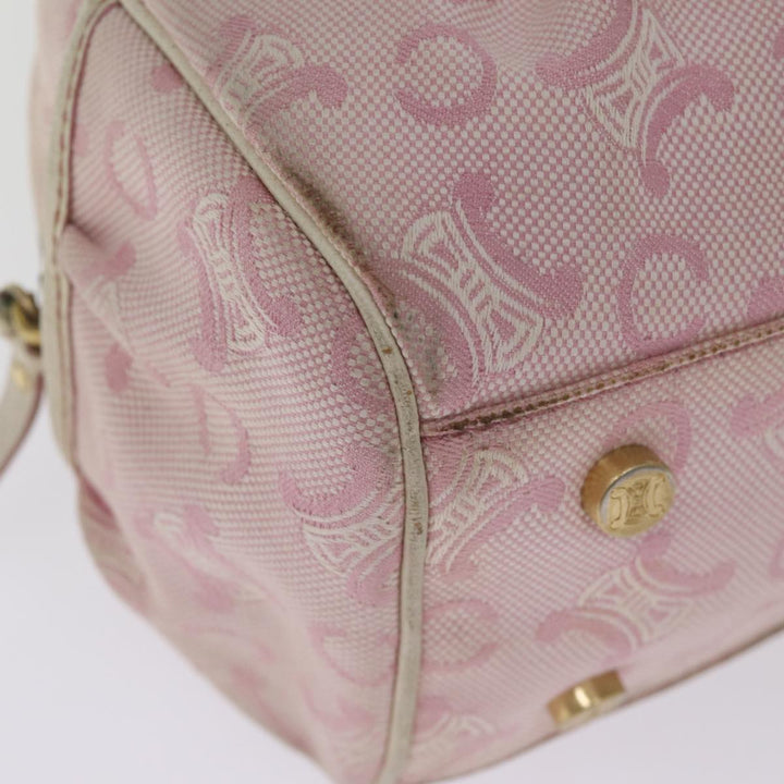 Celine Macadam Canvas Hand Bag Pink Auth 75323