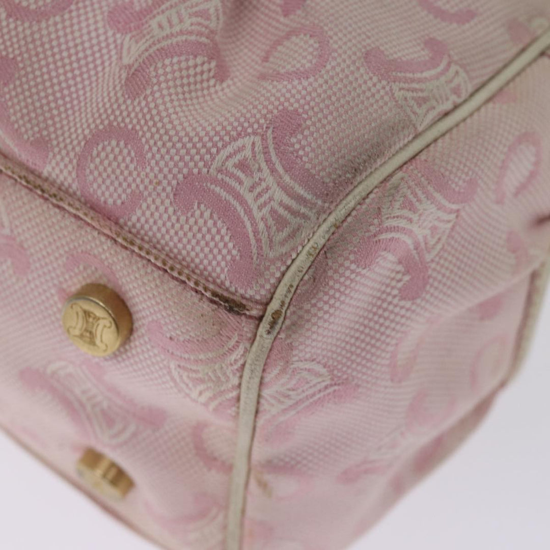 Celine Macadam Canvas Hand Bag Pink Auth 75323