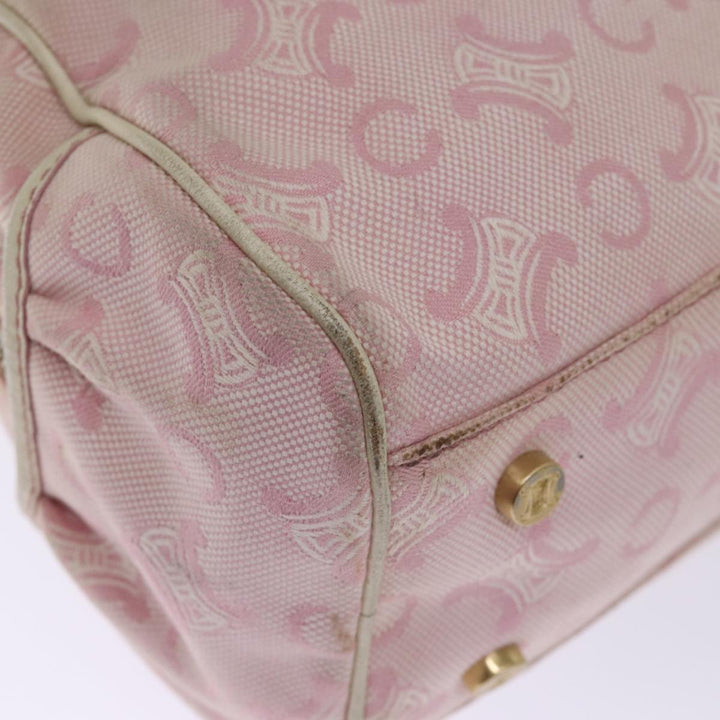 Celine Macadam Canvas Hand Bag Pink Auth 75323
