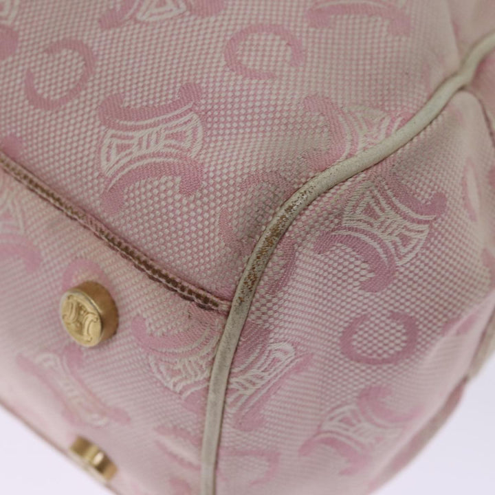 Celine Macadam Canvas Hand Bag Pink Auth 75323