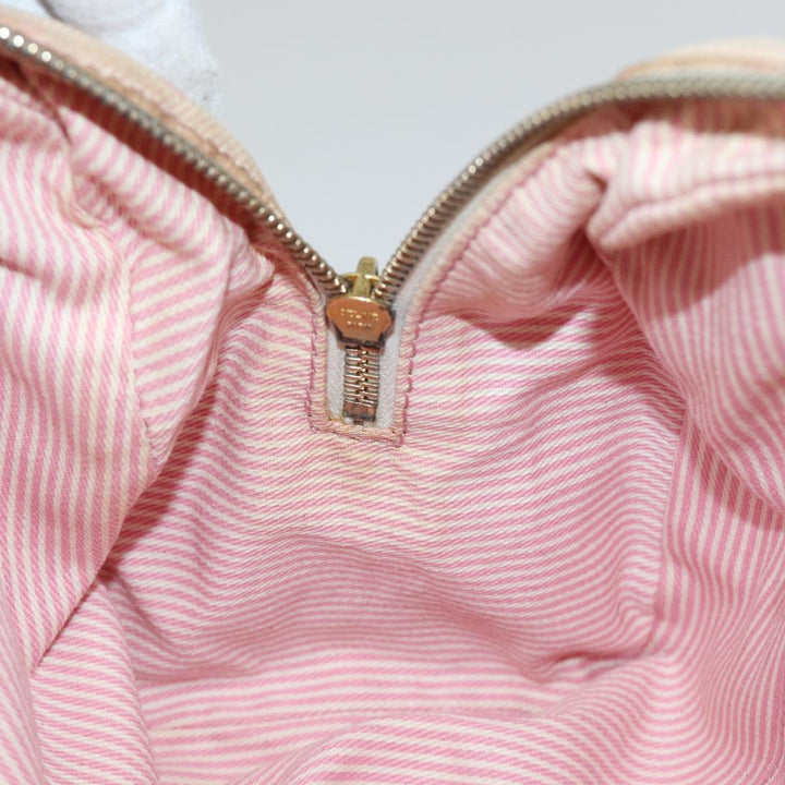 Celine Macadam Canvas Hand Bag Pink Auth 75323