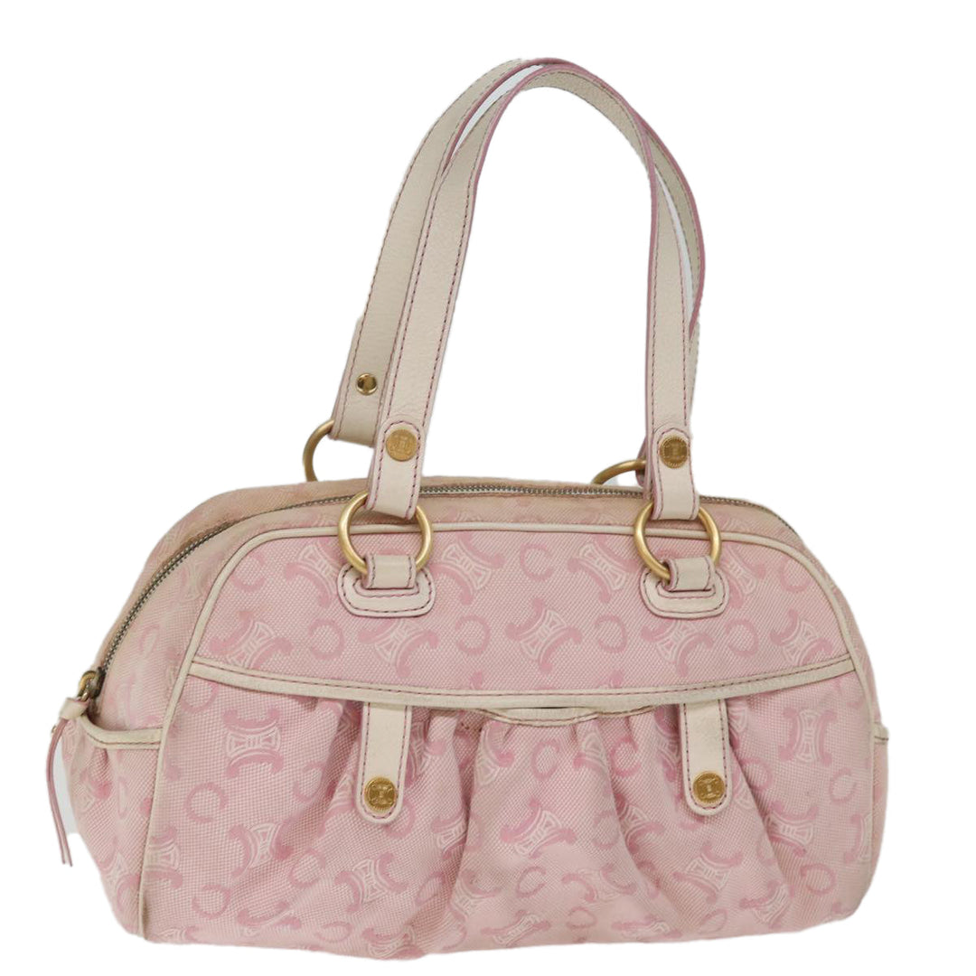 Celine Macadam Canvas Hand Bag Pink Auth 75323