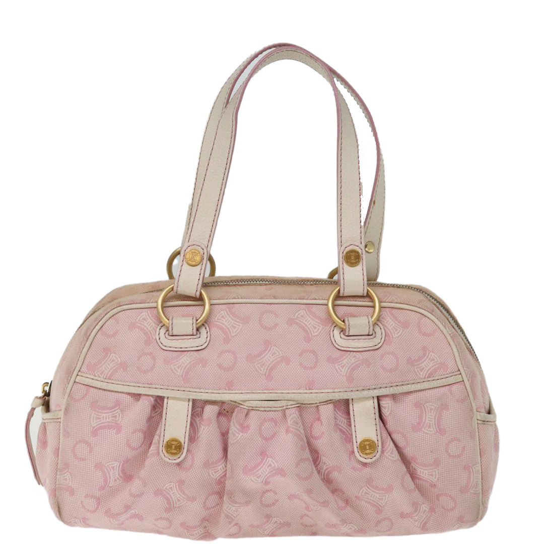Celine Macadam Canvas Hand Bag Pink Auth 75323