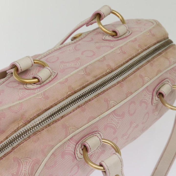 Celine Macadam Canvas Hand Bag Pink Auth 75323