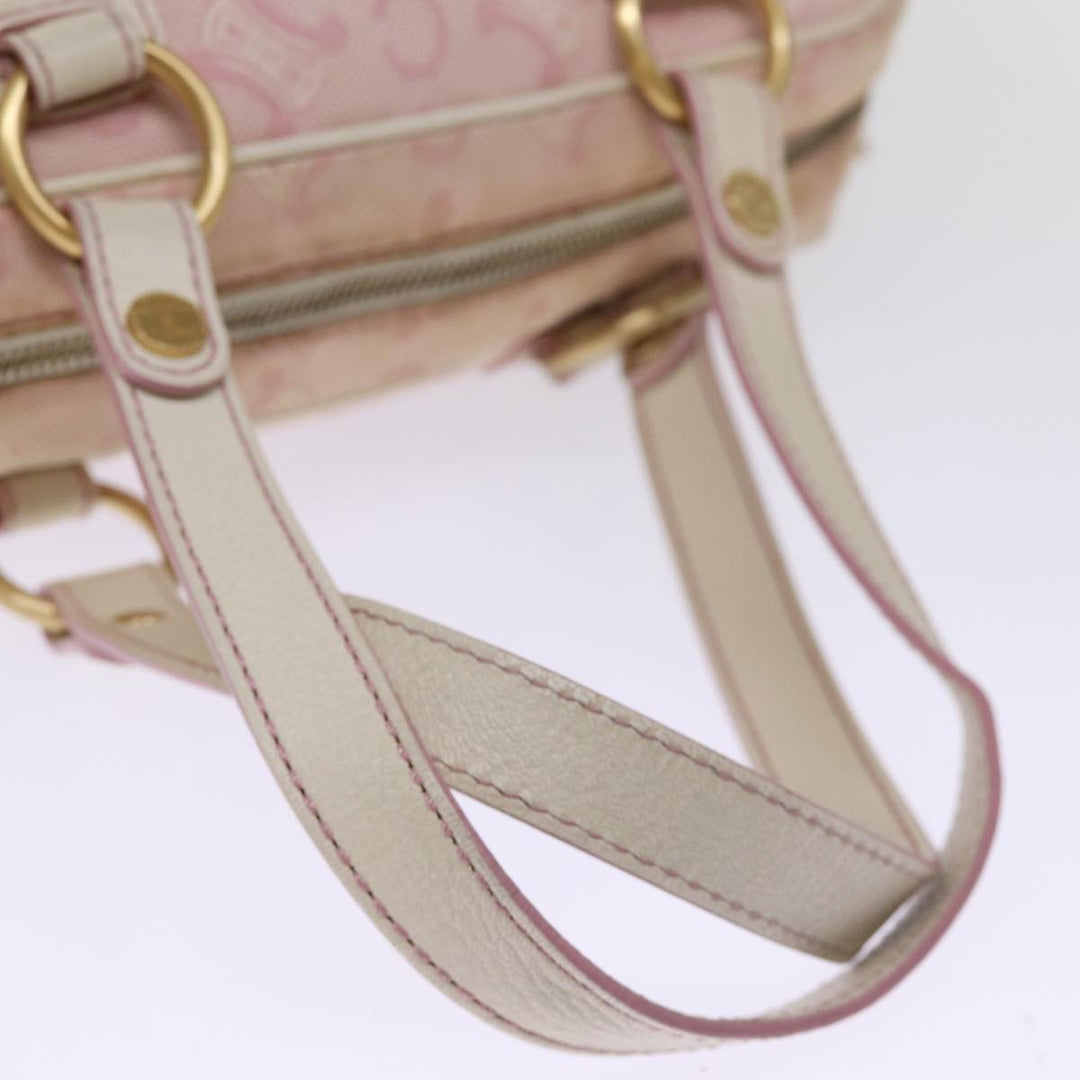 Celine Macadam Canvas Hand Bag Pink Auth 75323