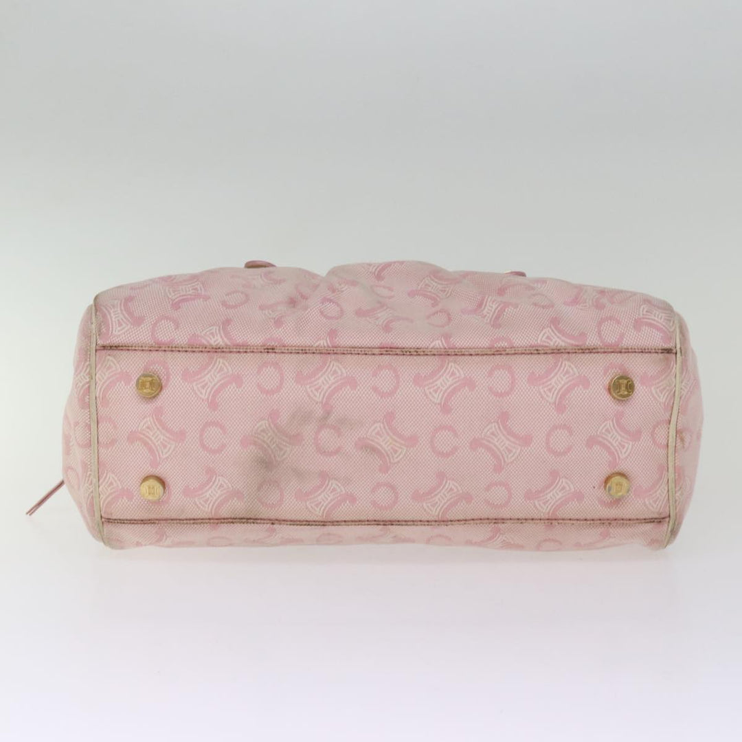 Celine Macadam Canvas Hand Bag Pink Auth 75323