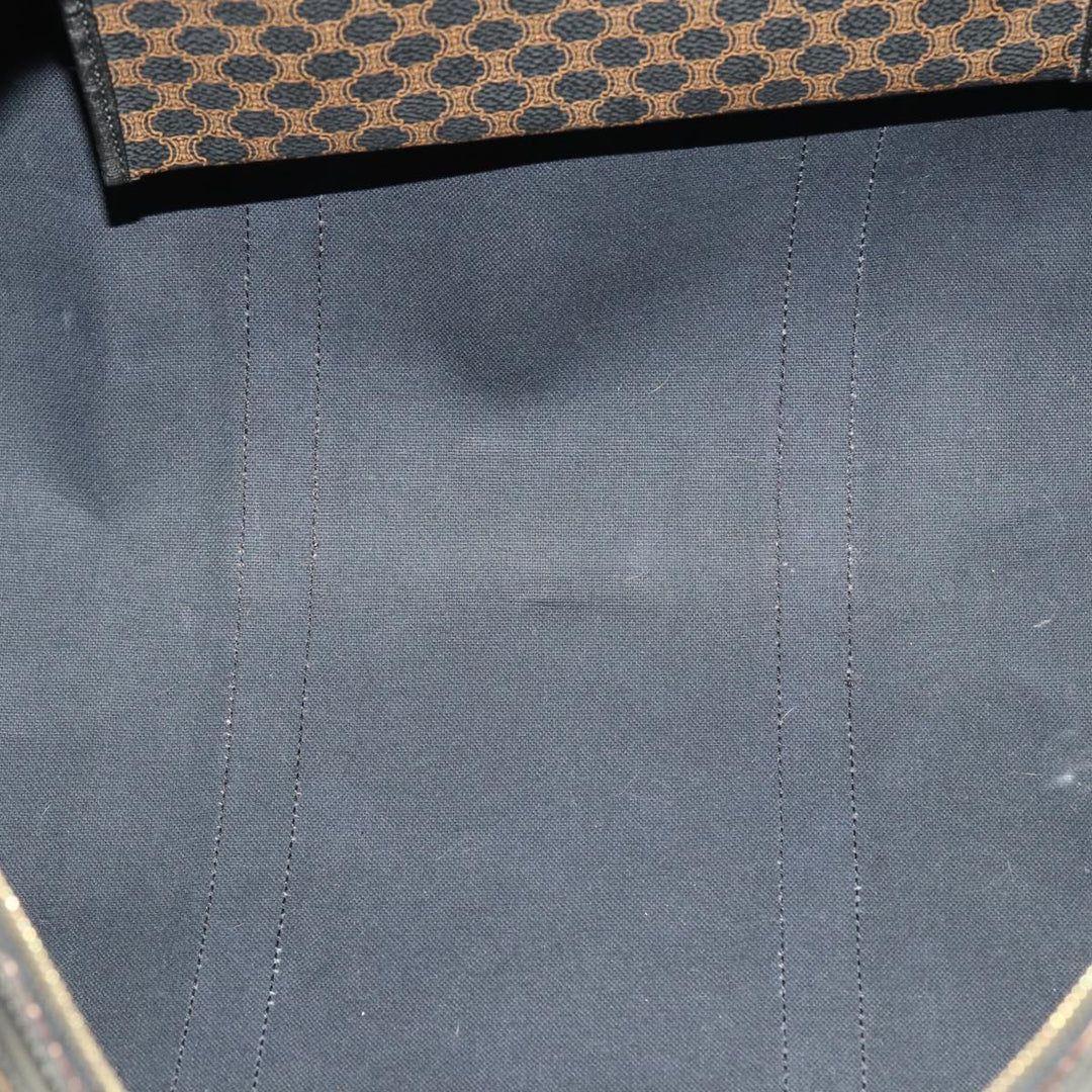 Celine Macadam Canvas Boston Bag PVC Black Auth 75327
