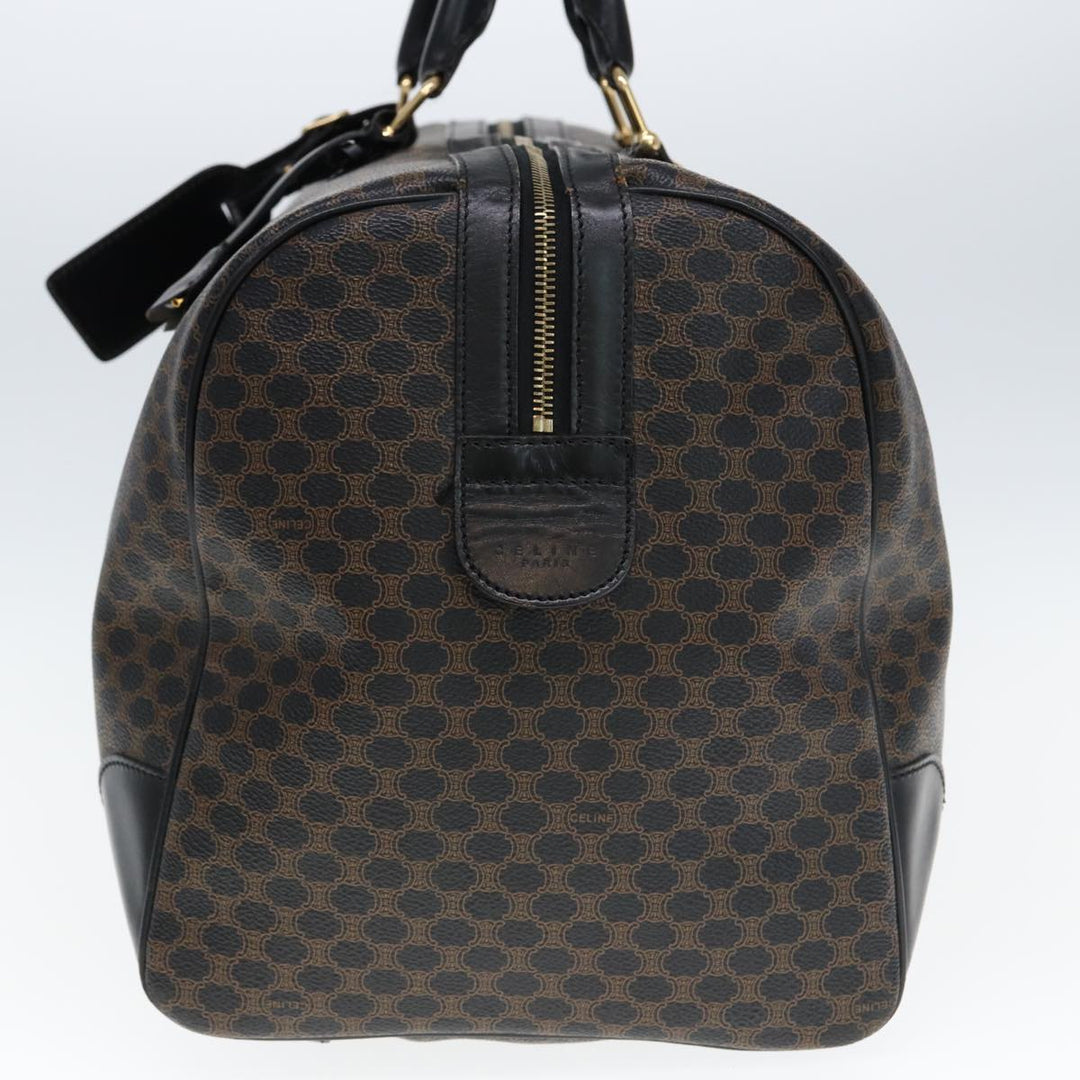 Celine Macadam Canvas Boston Bag PVC Black Auth 75327