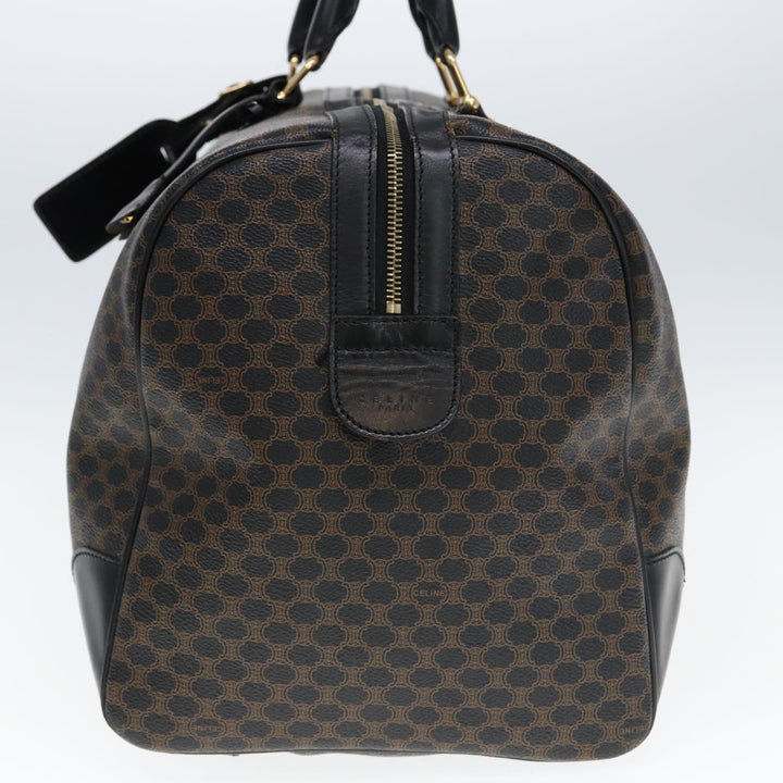 Celine Macadam Canvas Boston Bag PVC Black Auth 75327