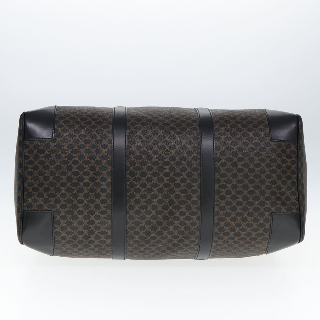 Celine Macadam Canvas Boston Bag PVC Black Auth 75327