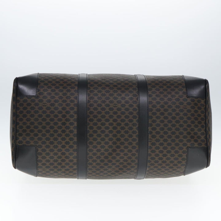 Celine Macadam Canvas Boston Bag PVC Black Auth 75327