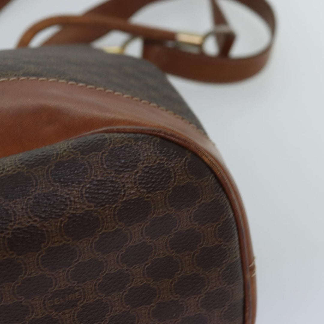 Celine Macadam Canvas Shoulder Bag PVC Brown  75369