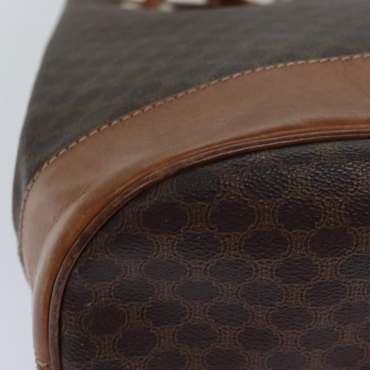 Celine Macadam Canvas Shoulder Bag PVC Brown  75369
