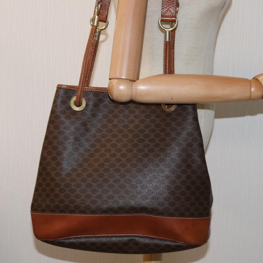 Celine Macadam Canvas Shoulder Bag PVC Brown  75369