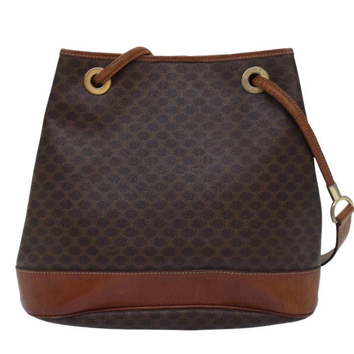 Celine Macadam Canvas Shoulder Bag PVC Brown  75369