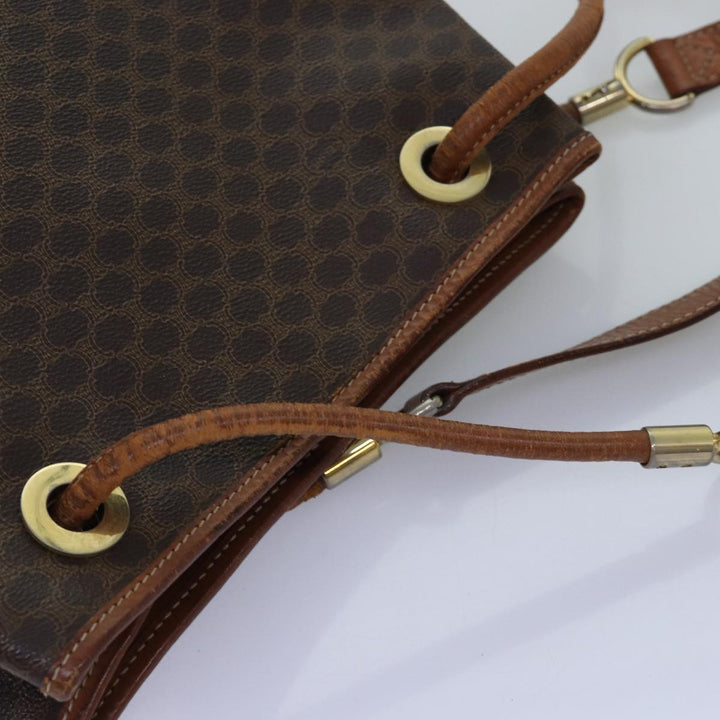 Celine Macadam Canvas Shoulder Bag PVC Brown  75369