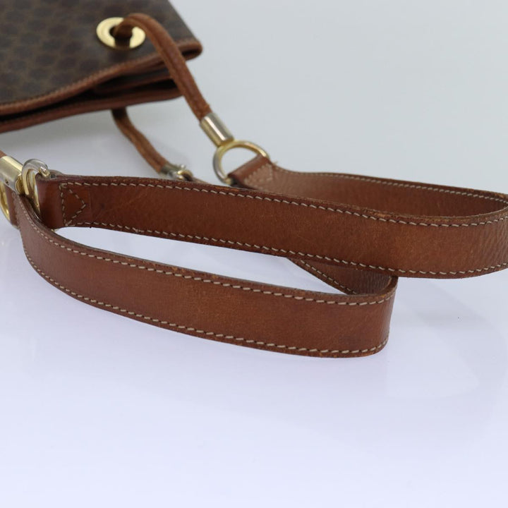 Celine Macadam Canvas Shoulder Bag PVC Brown  75369