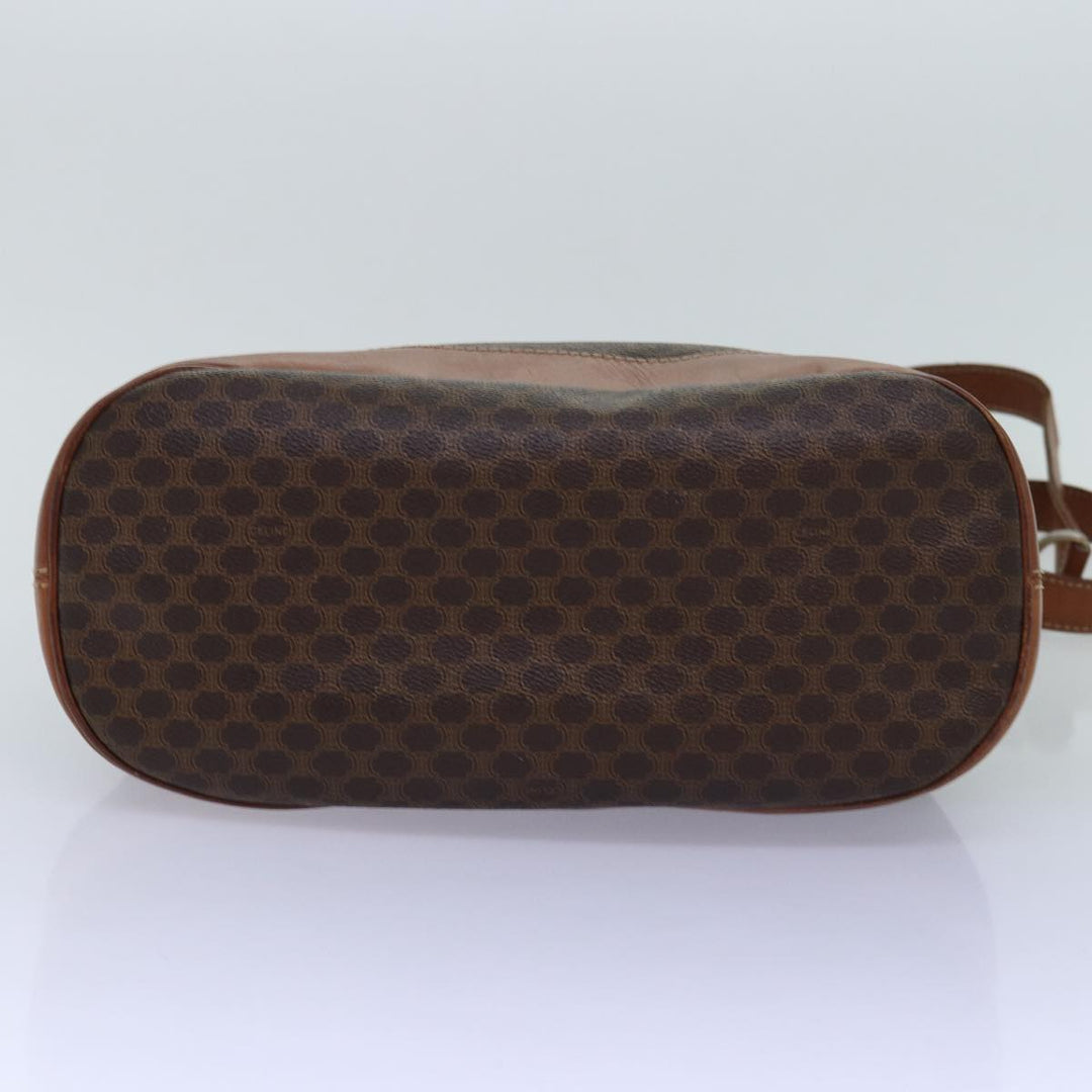 Celine Macadam Canvas Shoulder Bag PVC Brown  75369