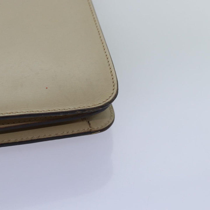 Celine Hand Bag Leather Beige Auth 75396