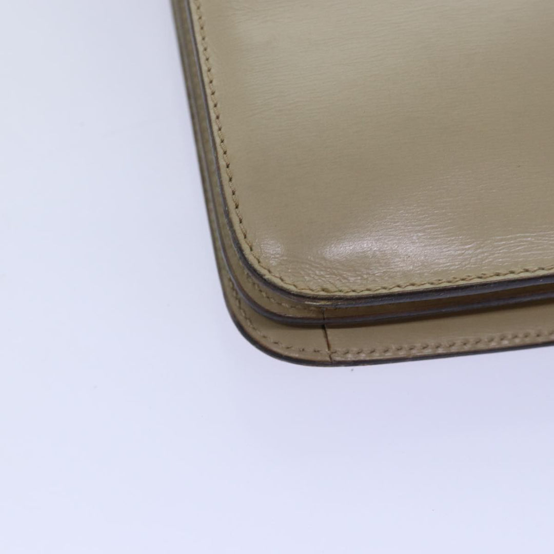 Celine Hand Bag Leather Beige Auth 75396
