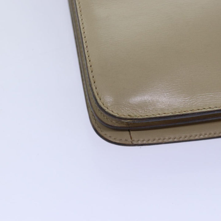 Celine Hand Bag Leather Beige Auth 75396