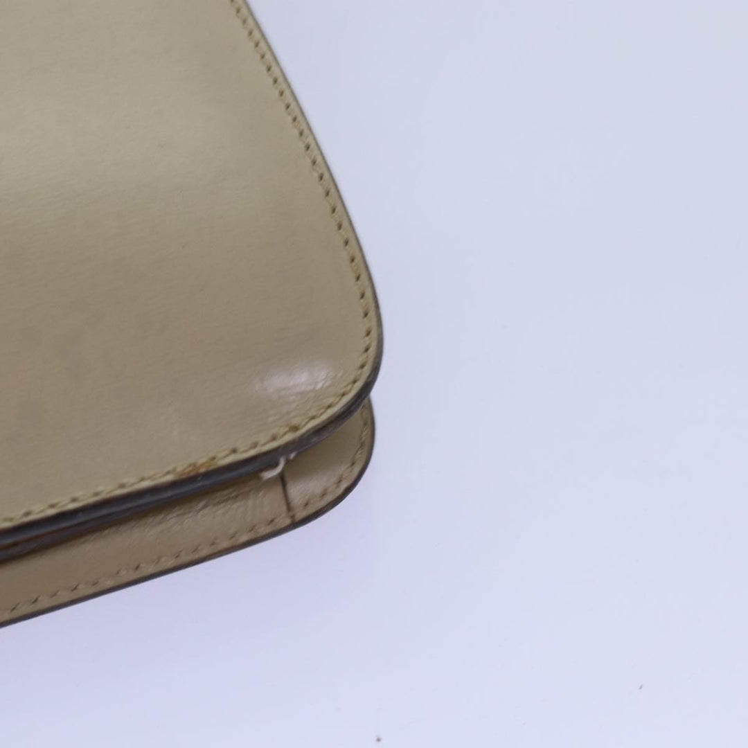 Celine Hand Bag Leather Beige Auth 75396