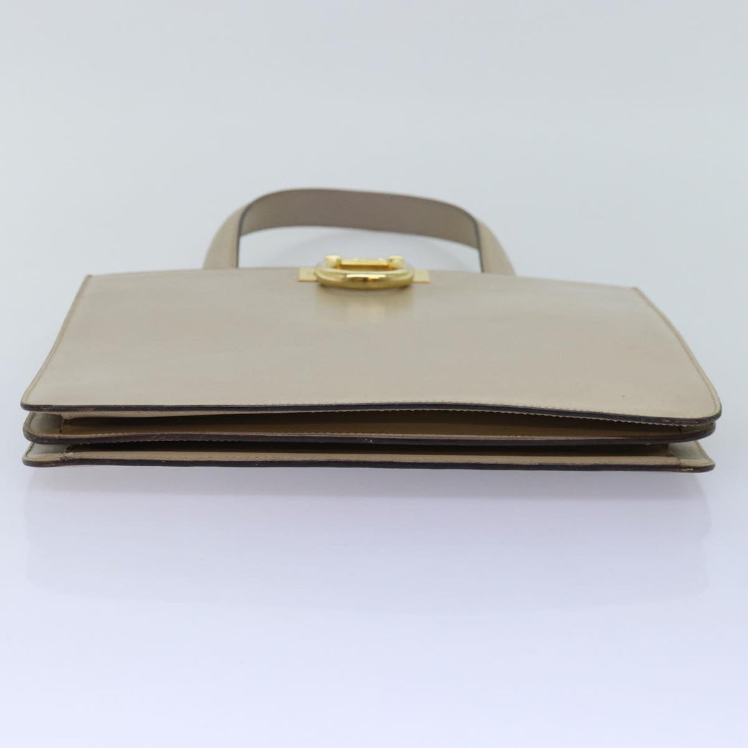 Celine Hand Bag Leather Beige Auth 75396