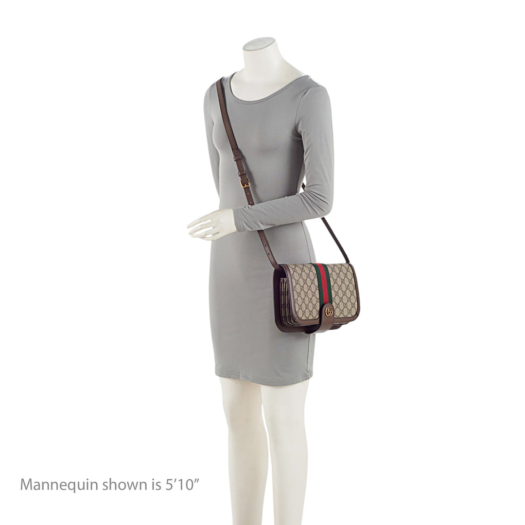 Gucci GG Supreme Ophidia Saddle Flap Crossbody
