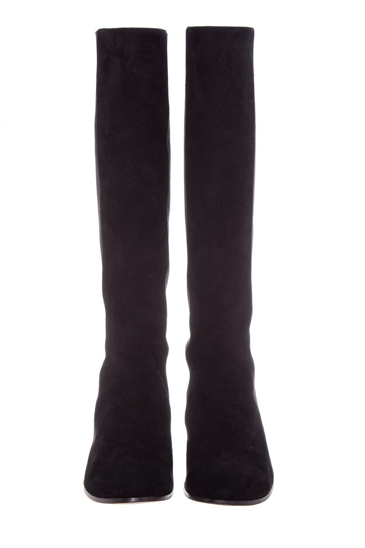 Jimmy Choo Faith Flat Black Suede Boots SZ 39