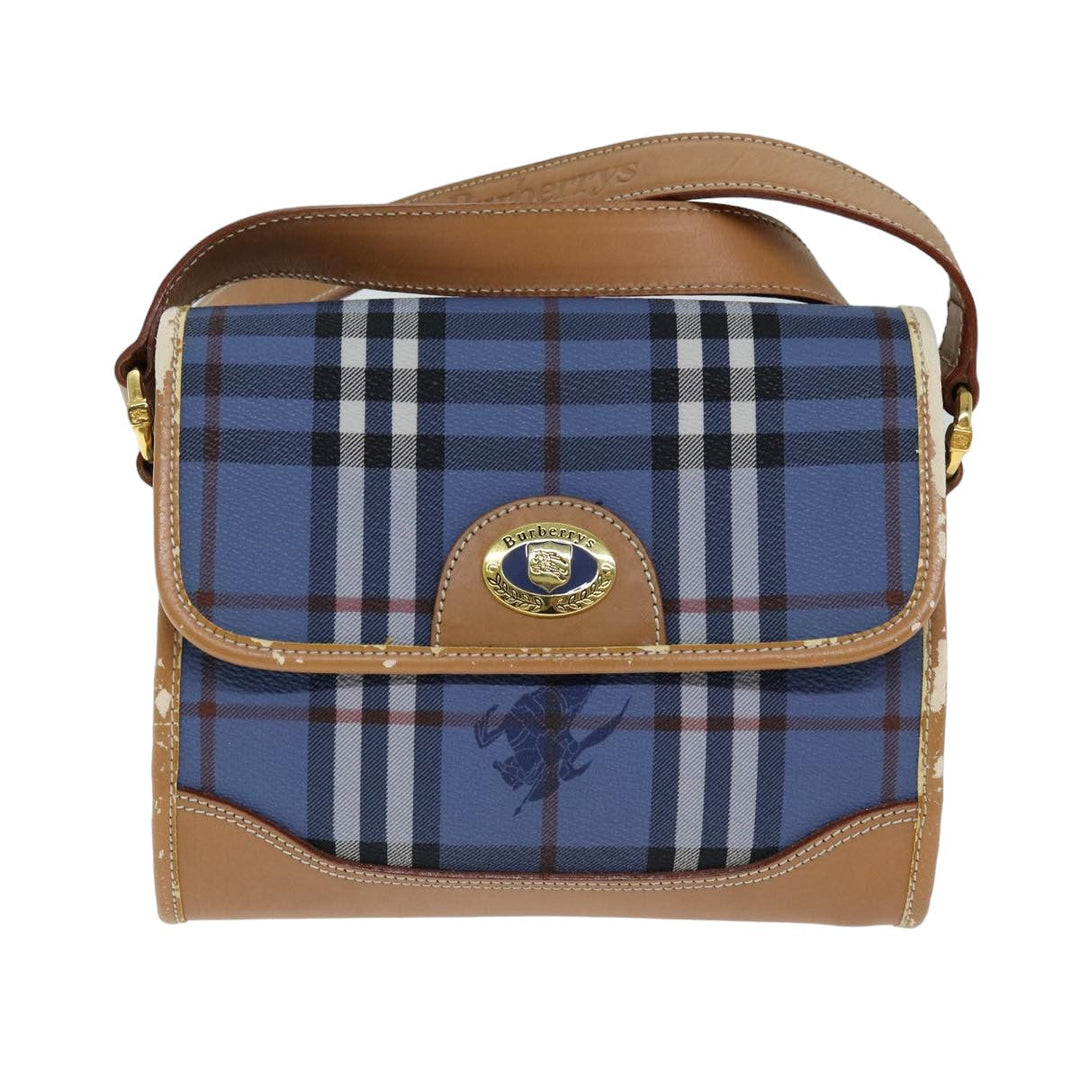 BurberrySs Nova Check Shoulder Bag PVC Blue Auth 75452