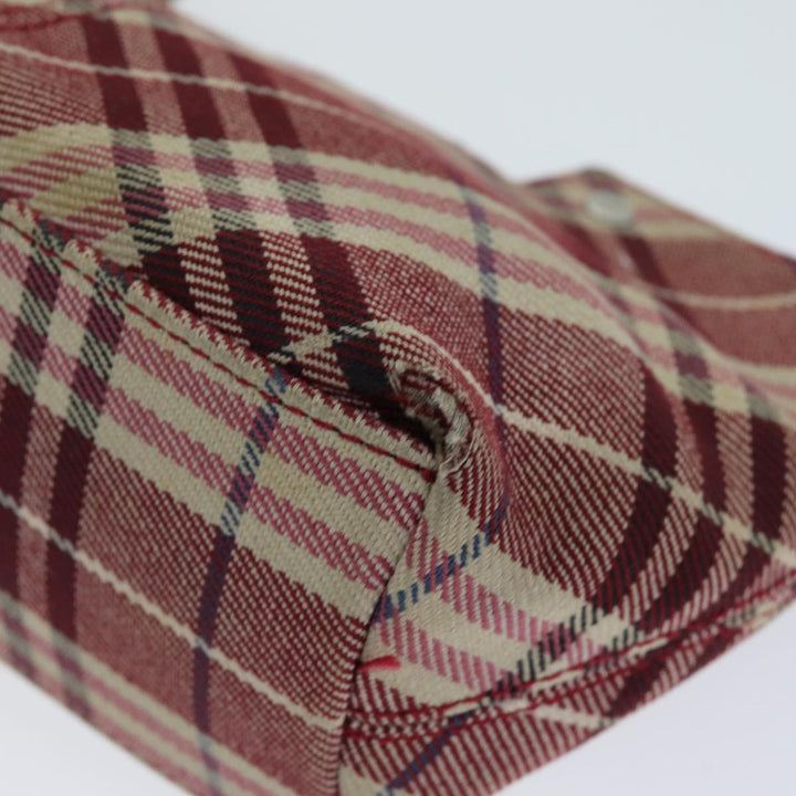 Burberry Nova Check Blue Label Shoulder Bag Canvas Red Auth 75453