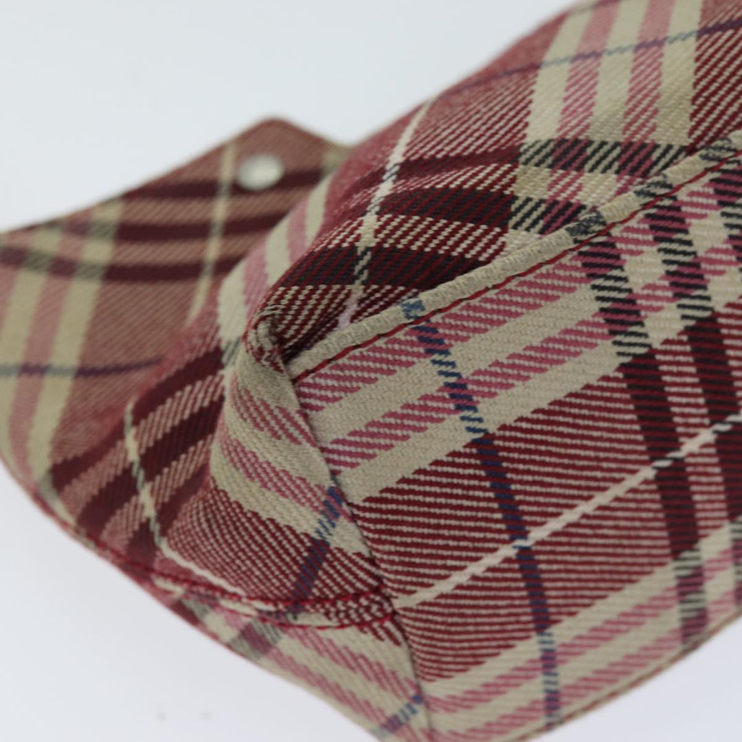 Burberry Nova Check Blue Label Shoulder Bag Canvas Red Auth 75453
