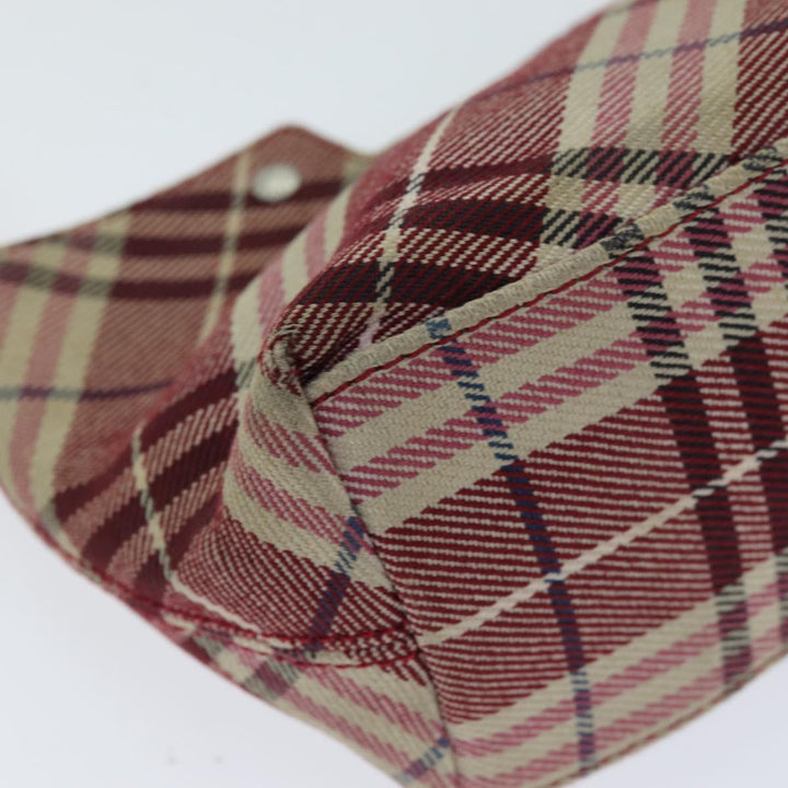 Burberry Nova Check Blue Label Shoulder Bag Canvas Red Auth 75453