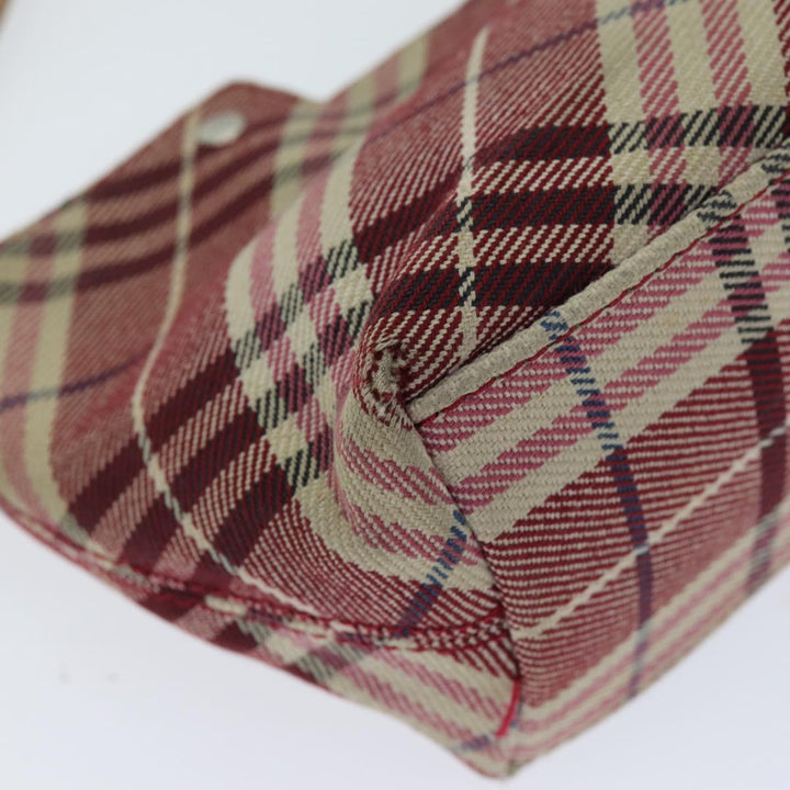 Burberry Nova Check Blue Label Shoulder Bag Canvas Red Auth 75453