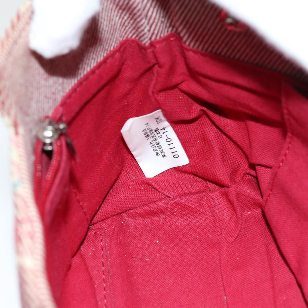 Burberry Nova Check Blue Label Shoulder Bag Canvas Red Auth 75453