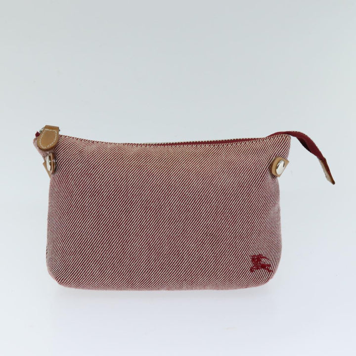Burberry Nova Check Blue Label Shoulder Bag Canvas Red Auth 75453